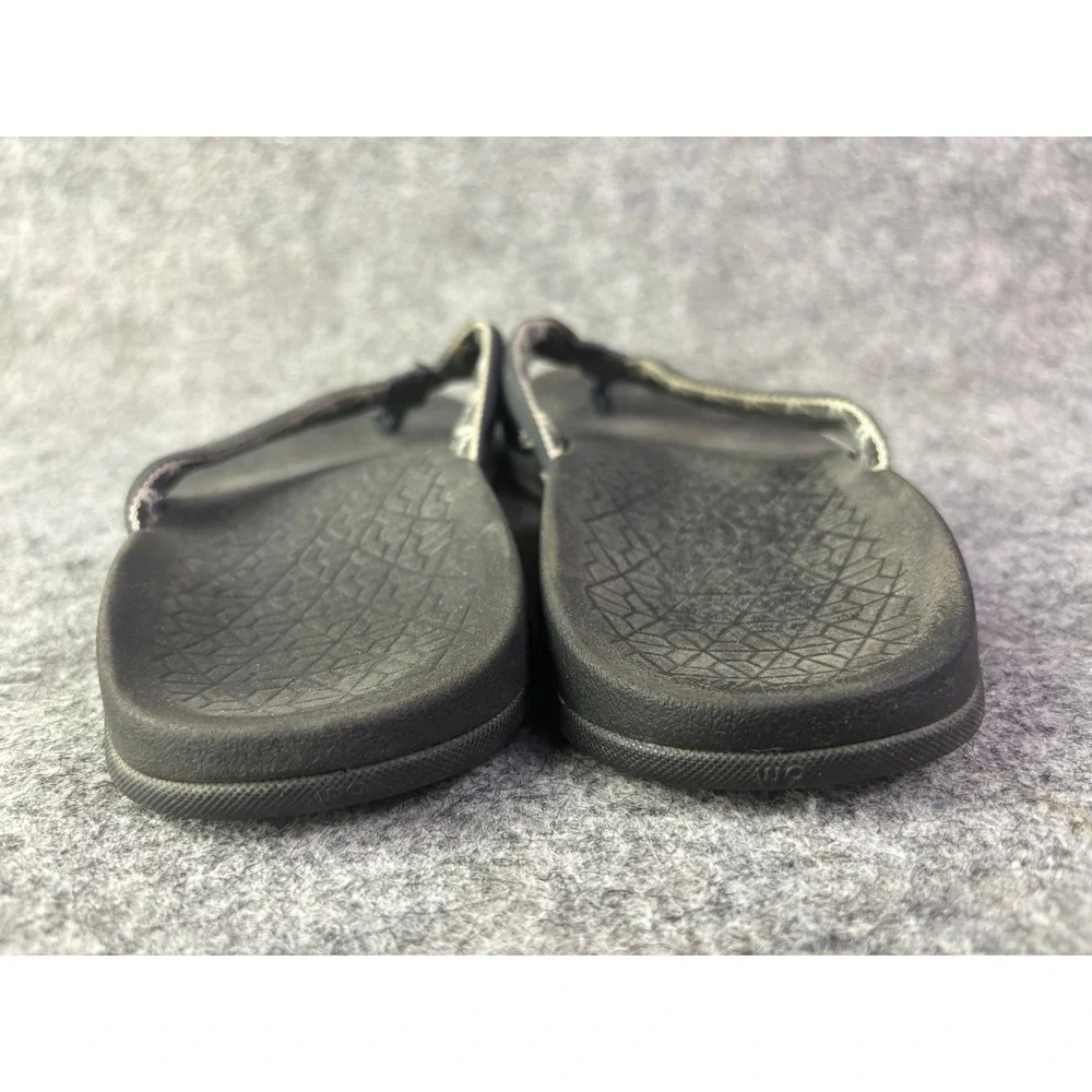 Chaco Flip Flop Sandals Womens 9 Black Geometric Pattern‎ LUVSEAT Footbed